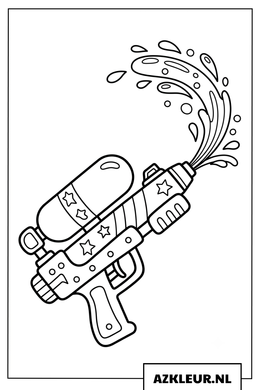 Kleurplaat van een waterpistool